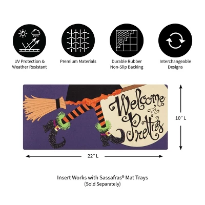 Evergreen Welcome My Pretties Sassafras Indoor Outdoor Switch Doormat 1'10"x10" Purple 4 Evergreen Welcome My Pretties Sassafras Indoor Outdoor Switch Doormat 1'10"x10" Purple - Image 2