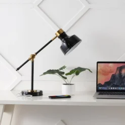 18.5" Allegra Farmhouse Adjustable Cantilever Task Lamp With USB Charging Port (Includes LED Light Bulb) - JONATHAN Y -Safavieh Store GUEST f34a7ffd d8fd 4cfc ae20 0692fbd34495