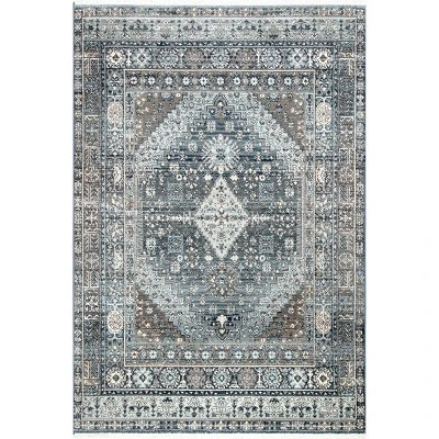 NuLOOM Vintage Melani Medallion Fringe Area Rug 9 NuLOOM Vintage Melani Medallion Fringe Area Rug - Image 7