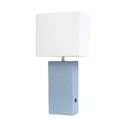 21" Lexington Leather Base Modern Home Decor Bedside Table Lamp With USB Charging Port And Fabric Shade - Lalia Home 40 21" Lexington Leather Base Modern Home Decor Bedside Table Lamp With USB Charging Port And Fabric Shade - Lalia Home -Safavieh Store GUEST f58ce6cb 91f2 472c a45f 8882a4f0c54d