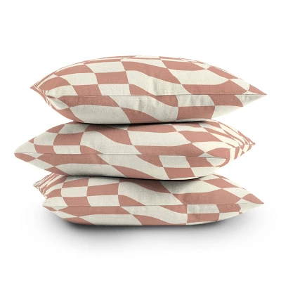 Little Dean Checkers Coral Summer Beach Outdoor Throw Pillow Pink - Deny Designs 5 Little Dean Checkers Coral Summer Beach Outdoor Throw Pillow Pink - Deny Designs - Image 3