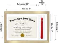 Americanflat 11x16 Graduation Frame With Tempered Shatter-resistant Glass - 2 Opening Mat Displays 8.5"x11" Diploma Or Certificate And Tassle - Available In A Variety Of Colors 21 Americanflat 11x16 Graduation Frame With Tempered Shatter-resistant Glass - 2 Opening Mat Displays 8.5"x11" Diploma Or Certificate And Tassle - Available In A Variety Of Colors -Safavieh Store GUEST f7328b6e 929b 4092 b97e 95b05834c1bd