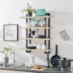 36" X 28.4" 4 Tier Floating Bracket Wall Shelf Unit - Danya B. -Safavieh Store GUEST f9066259 1e88 4c54 b4e6 b4d315323ec4