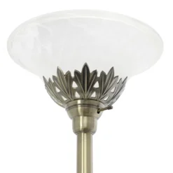 Torchiere Floor Lamp With 2 Reading Lights And Scalloped Glass Shades Antique Brass - Lalia Home -Safavieh Store GUEST fc67fd65 ec03 4a3d 8b05 332f3df1c699