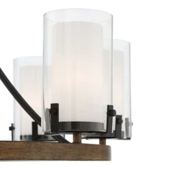 Stiffel Black Wood Wagon Wheel Chandelier 29 1/2" Wide Industrial Clear Outer Frosted Inner Glass 8-Light For Dining Room House 10 Stiffel Black Wood Wagon Wheel Chandelier 29 1/2" Wide Industrial Clear Outer Frosted Inner Glass 8-Light For Dining Room House -Safavieh Store GUEST fc9e1eaf 79ea 4f16 aef2 b4deca4185ba