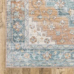 Marcel Bohemian Border Medallion Area Rug Orange/Blue - Captiv8e Designs -Safavieh Store GUEST ff1e3360 c74c 41bd bf2b e9aac0d8f435